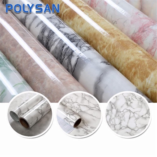 Película de vinilo decorativa de PVC laminada con textura de mármol autoadhesiva