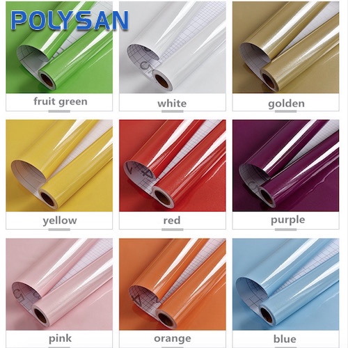 Película autoadhesiva de vinilo decorativo de PVC de laminación de color sólido